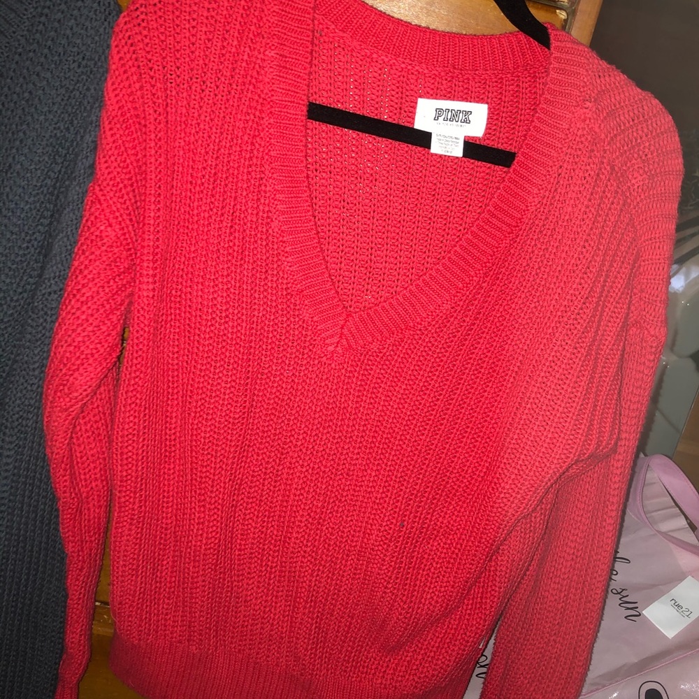 Red oversized PINK(brand) sweater